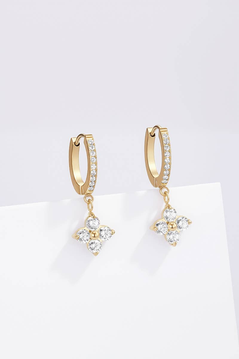Stainless steel earrings 124AQ405: Gold / Stainless steel
