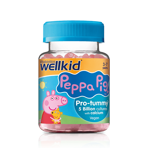 Vitabiotics Wellkid Peppa Pig Pro-Tummy - Digestive health support with probiotics and calcium.